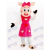 Lächelndes Schweinchen Mädchen erwachsenes Tiermaskottchen Kostüm