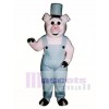 Arbeiter Ferkel Schwein mit Overalls & Hut Maskottchen Kostüm