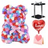Neuer Stil Rose Teddybär Blumenbär Mehrfarbig #1 Bestes Geschenk für Muttertag, Valentinstag, Jubiläum, Hochzeit und Geburtstag