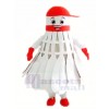Badminton mit rot Hut Maskottchen Kostüm Hochschule