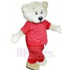 Weiß Bär mit rot Passen Maskottchen Kostüme