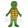 glücklich Grün Schildkröte mit Gelb Schale Maskottchen Kostüm