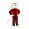 glücklich Affe mit rot T-Shirt Maskottchen Kostüme Billig