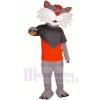 glücklich Grau Katze Maskottchen Kostüme Karikatur