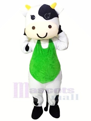 Milch Kuh mit Grün Weste Maskottchen Kostüme Billig