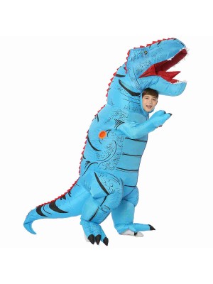 Blau T-Rex Dinosaurier Aufblasbar Kostüm Luft Schlag oben Party Passen zum Erwachsener/Kind