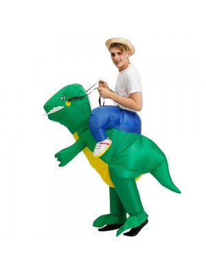 Dinosaurier Reitenauf Aufblasbar Kostüm Schlag oben Kostüm zum Erwachsener/Kind Grün