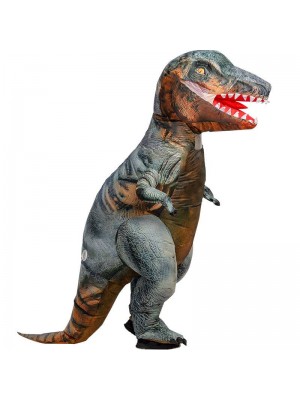 Grau T-Rex Tyrannosaurus Dinosaurier Aufblasbar Kostüm Schick Kleid oben Kostüm zum Erwachsene