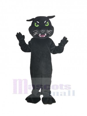 Schwarz Panther mit Grün Augen Maskottchen Kostüm