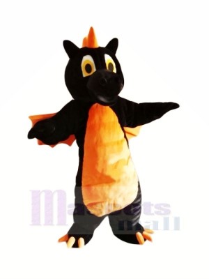 Schwarz Drachen mit Orange Flügel Maskottchen Kostüme Tier