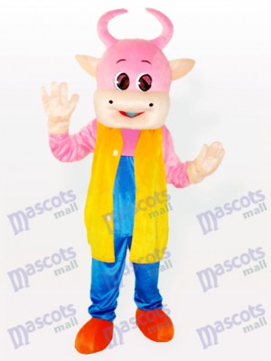Entzückende Pinky Kuh Tierisches Maskottchen Kostüm