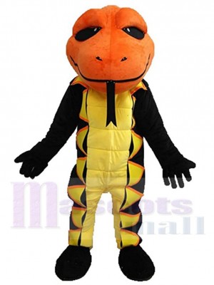 Orangefarbene Kopfkobra Schlange Maskottchen-Kostüm Tier