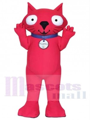 Rote flauschige Katze Maskottchen-Kostüm Tier