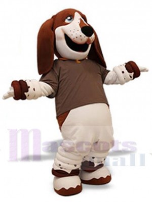Brauner und weißer Hund Maskottchen-Kostüm Für Erwachsene Maskottchenköpfe