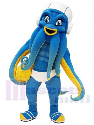 Blauer Volleyball-Krake Maskottchen-Kostüm Für Erwachsene Maskottchenköpfe