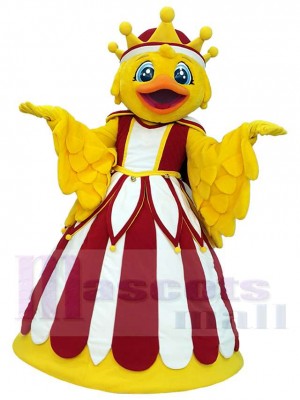 Gelbe Perlhühner-Königin Maskottchen-Kostüm Tier