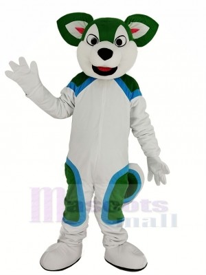 Grün und Weiß Heiser Hund Fursuit Maskottchen Kostüm Tier