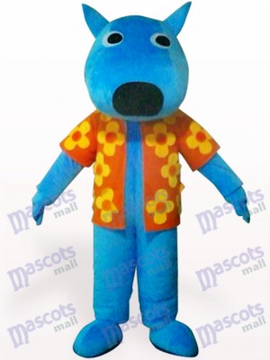 Blauer männlicher Hund Tier Maskottchen Kostüm