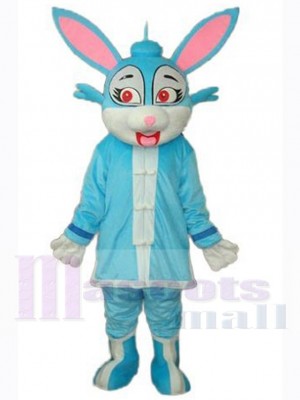 Nettes blaues Osterhasen-Kaninchen Maskottchen-Kostüm Tier