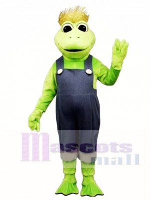 Frosch Beine mit Hut & Overall Maskottchen Kostüm
