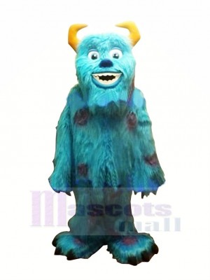 Lächelnd Blau Monster Maskottchen Kostüme Karikatur