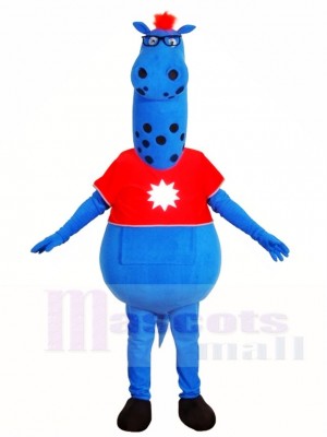 Blau Monster im roten Hemd Maskottchen Kostüme Fantasy