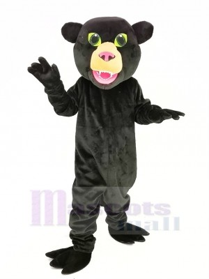 Schwarz Panther mit Grün Augen Maskottchen Kostüm Tier