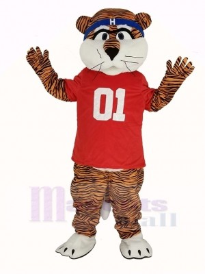 Auburn Tigers im rot T-Shirt Maskottchen Kostüm