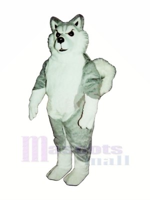 Weiß und Grau Wolf Maskottchen Kostüme Karikatur