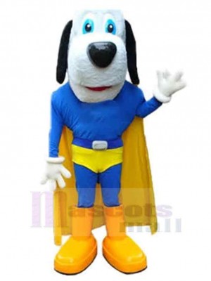Super Power Hund Maskottchen Kostüm Tier mit gelbem Cape