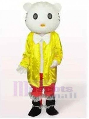 Hallo Kitty Katze Maskottchen Kostüm Tier in gelber Kleidung