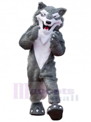Freundlich Grauer Wolf Maskottchen Kostüm Tier