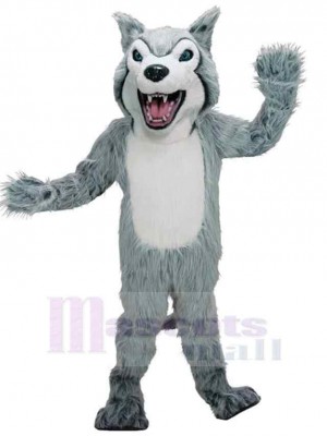 Wilder grauer Wolf Maskottchen Kostüm Tier Erwachsene