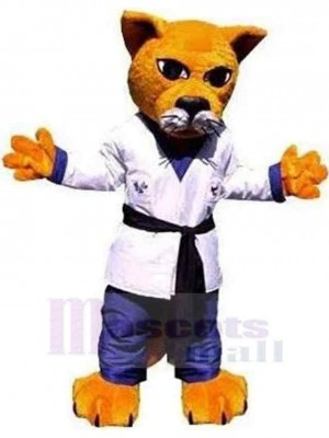 Taekwondo-Trainer Tiger Maskottchen Kostüm Tier