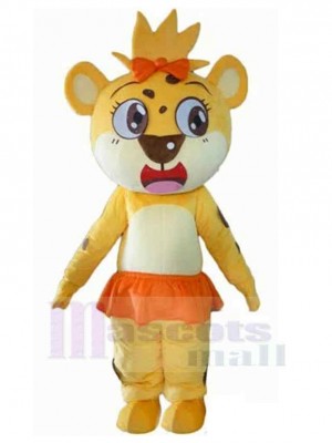 Baby Gelber Tiger Maskottchen Kostüm Tier mit Rock
