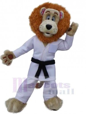 Judo-Löwe Maskottchen-Kostüm Tierischer Erwachsener