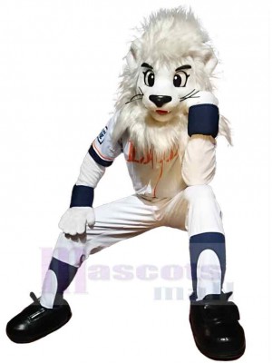 Sportlicher weißer Löwe Maskottchen-Kostüm Tier