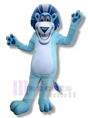 Fröhlicher blauer Löwe Maskottchen-Kostüm Tier