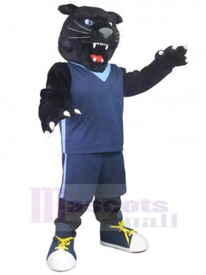 Schulpanther mit scharfen Zähnen Maskottchen-Kostüm Tier
