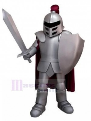 Starke Spartan Silver Knight Maskottchen Kostüm Menschen
