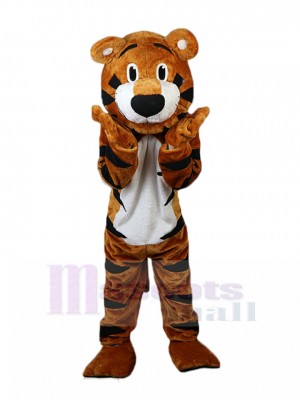 Orange Tiger Maskottchen Kostüm mit weißem Bauch Tier