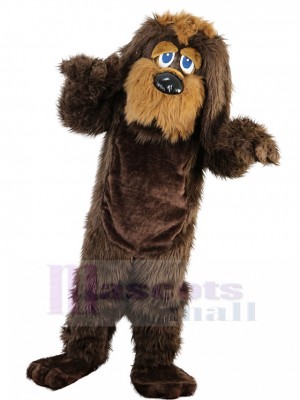 Behaart Brauner Hund Maskottchen Kostüm mit langen braunen Ohren Tier