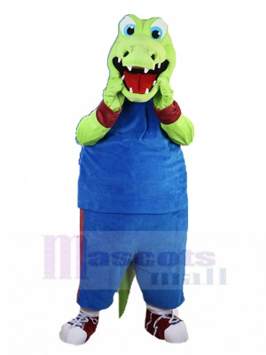 Lachen Krokodil Maskottchen Kostüm im blauen Sportanzug Tier