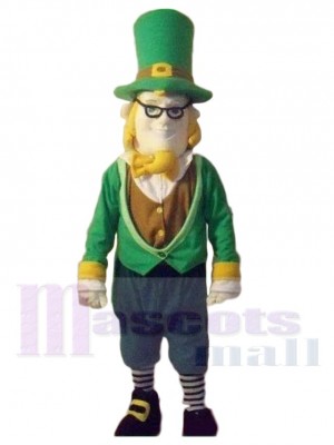 irisch Gentleman Kobold Maskottchen Kostüm Karikatur