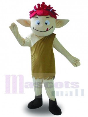 Lustiger Junge Elf Maskottchen Kostüm Karikatur mit spitzen Ohren