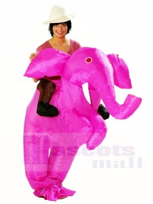 Tragen Sie mich auf rosa Elefanten aufblasbare Halloween Weihnachts kostüme für Erwachsene