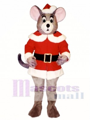 Noel Maus mit Weihnachtsmannmantel und Hut Weihnachts Maskottchen Kostüm Tier