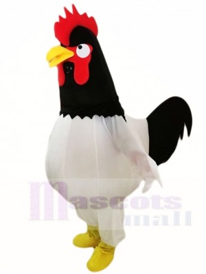 Schwarz Kopf Weiß Huhn Hahn Maskottchen Kostüm Geflügel Tier