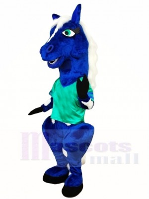 Blau Pferd Maskottchen Kostüme Tier