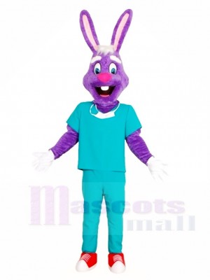 Lila Kaninchen Doktor Maskottchen Kostüme Tier Osterhase